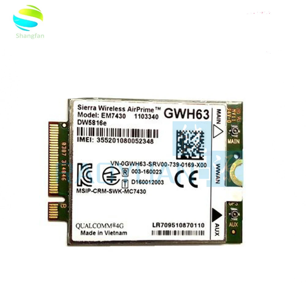 EM7430 DW5816e 1102682 Cat6 300M 4G сим карту LTE для DELL Latitude 7280 7285 7290 7389 7390 7480 7490 E7470 GWH63 300 Мбит/с|3G