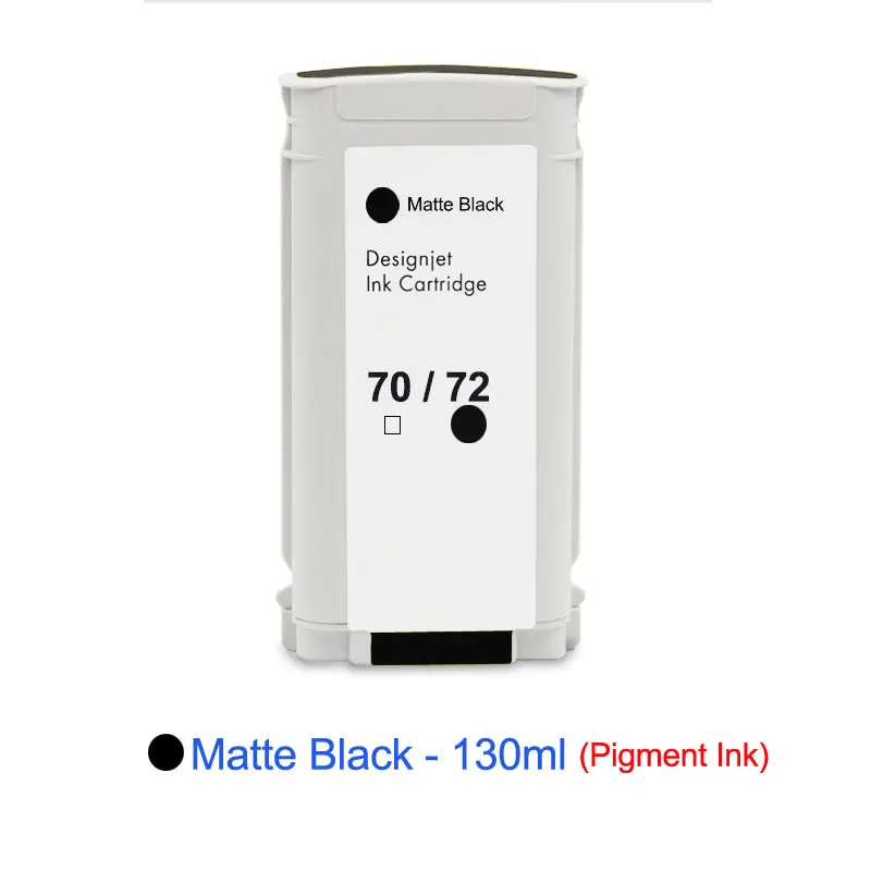 1 PCS - Matte Black Третий вечерние 130 мл./шт. для hp 72 чернильный картридж с пигментными чернилами для hp T610 T620 T770 T790 T1100 T1120 T1200 T1300 принтер - Цвет: 1 PCS - Matte Black