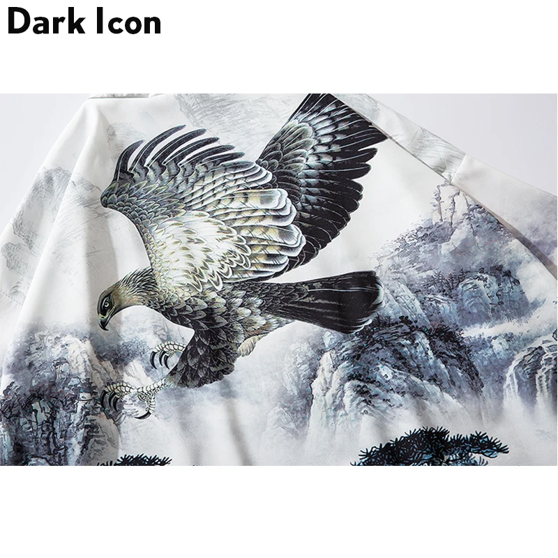 Мужское кимоно с рукавом три четверти Dark Icon Гавайский стиль уличные рубашки для
