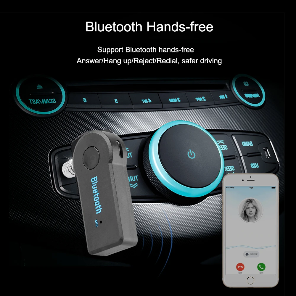 Беспроводной автомобильный Bluetooth Aux аудио приемник адаптер гарнитура комплект 3 5