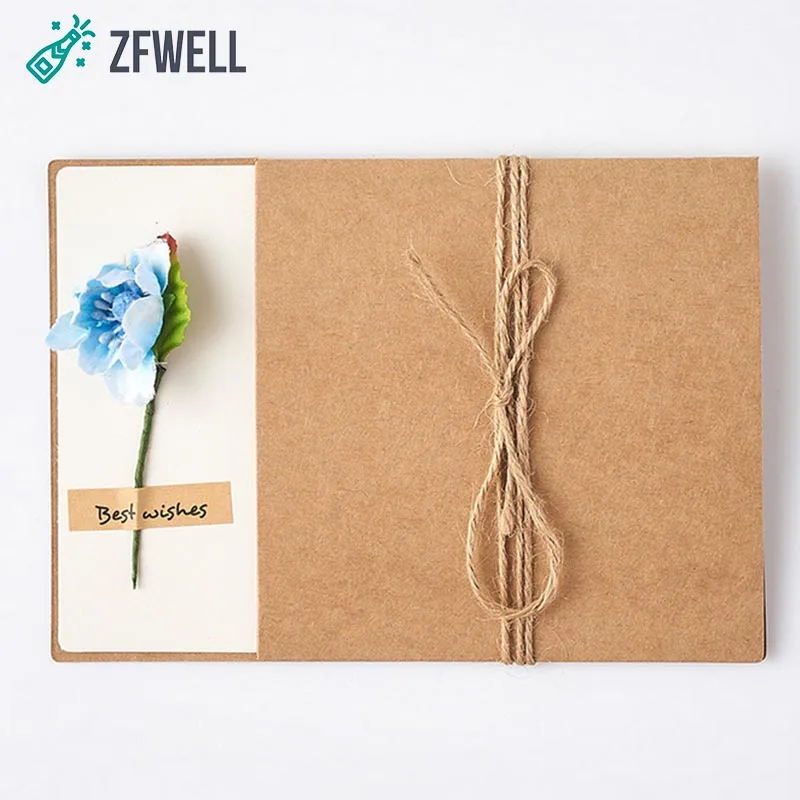 15 Zfwell 1 шт. оберточная бумага в винтажном стиле засушенные цветы поздравительная открытка «сделай сам» на день рождения, на свадьбу, на праздник, подарок поздравительная и пригласительная открытка supplies8 - Цвет: 15
