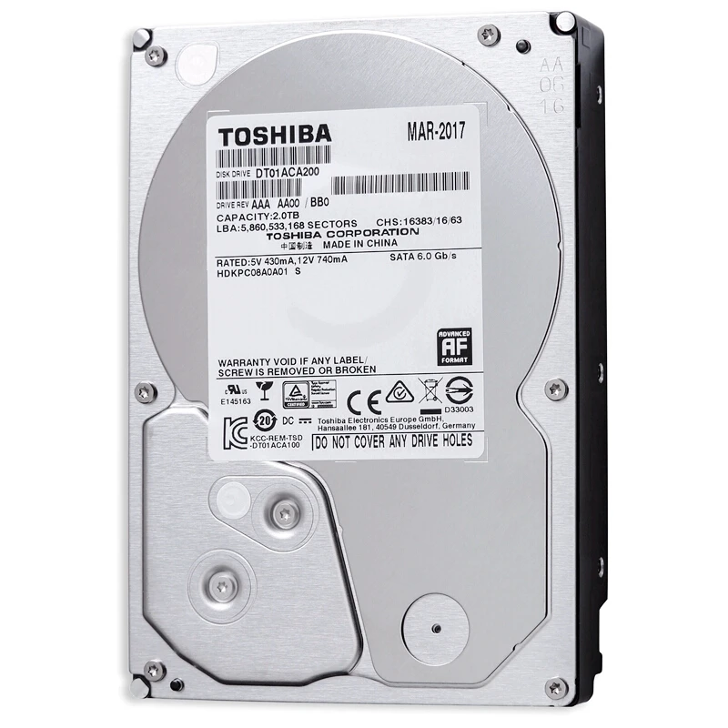 Жесткий Диск TOSHIBA 2 ТБ 2000 Гб внутренний жесткий диск 7200 об/мин 64 Мб кэш 3 5 дюйма 35 SATA