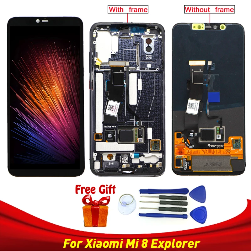 ЖК дисплей Sinpie для Xiaomi Mi 8 Explorer + сенсорный экран с рамкой в сборе 6 21 дюйма