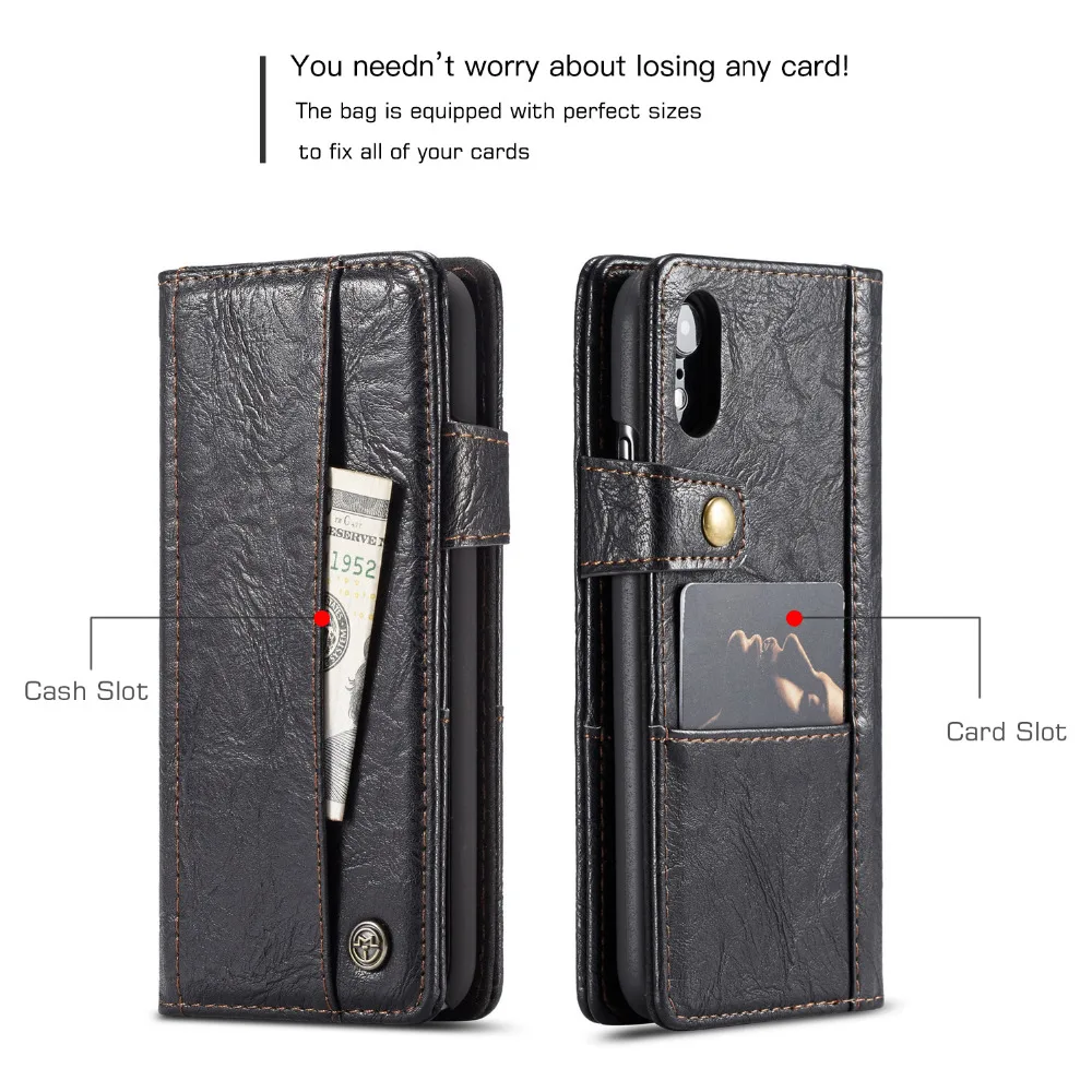 CASEME Роскошные флип-чехол для iPhone Xs XR XS Max 8 7 6 5 SE Стенд Бумажник кожаный чехол