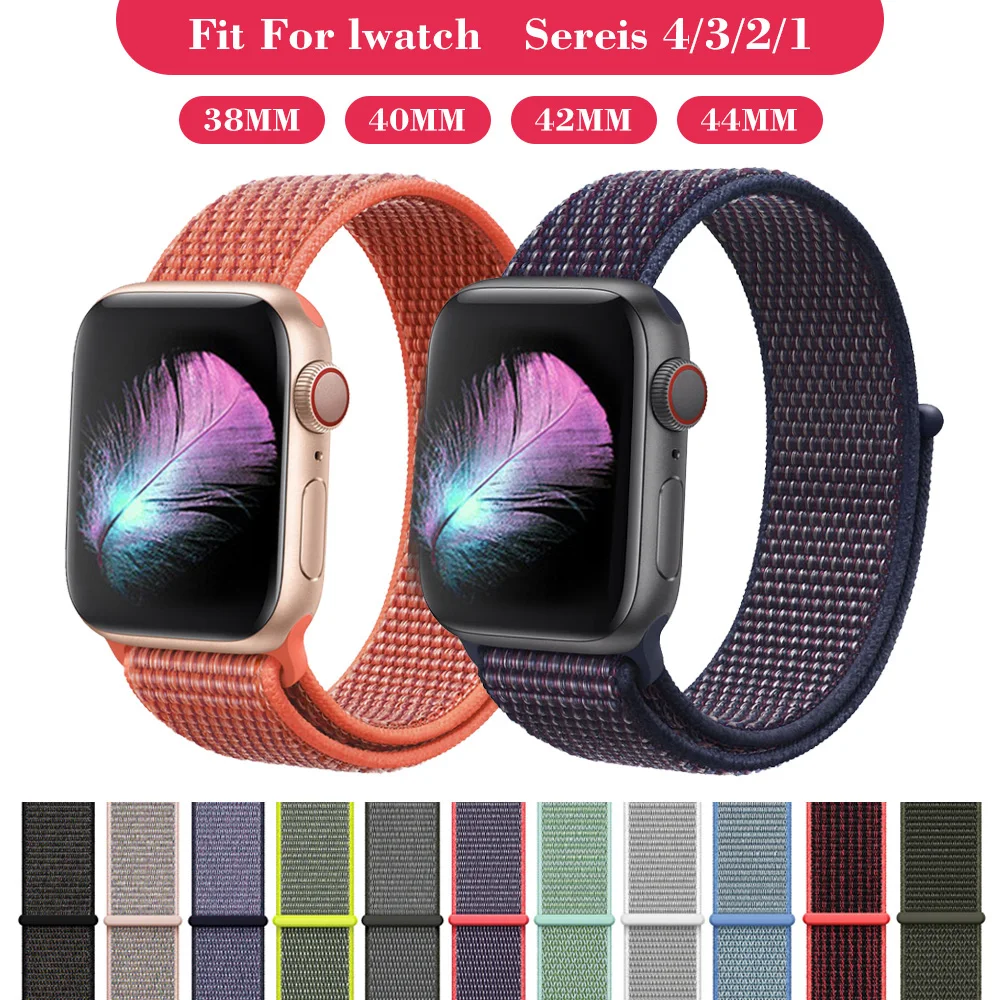 38 мм 42 ремешок для apple watch series 1 2 3 тканый нейлоновый iWatch цветной узор Классическая