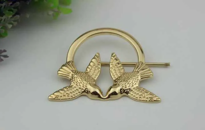 

10 шт./лот аксессуары для сумок декоративная пряжка с двумя птицами Регулируемая пряжка застежка в форме сердца