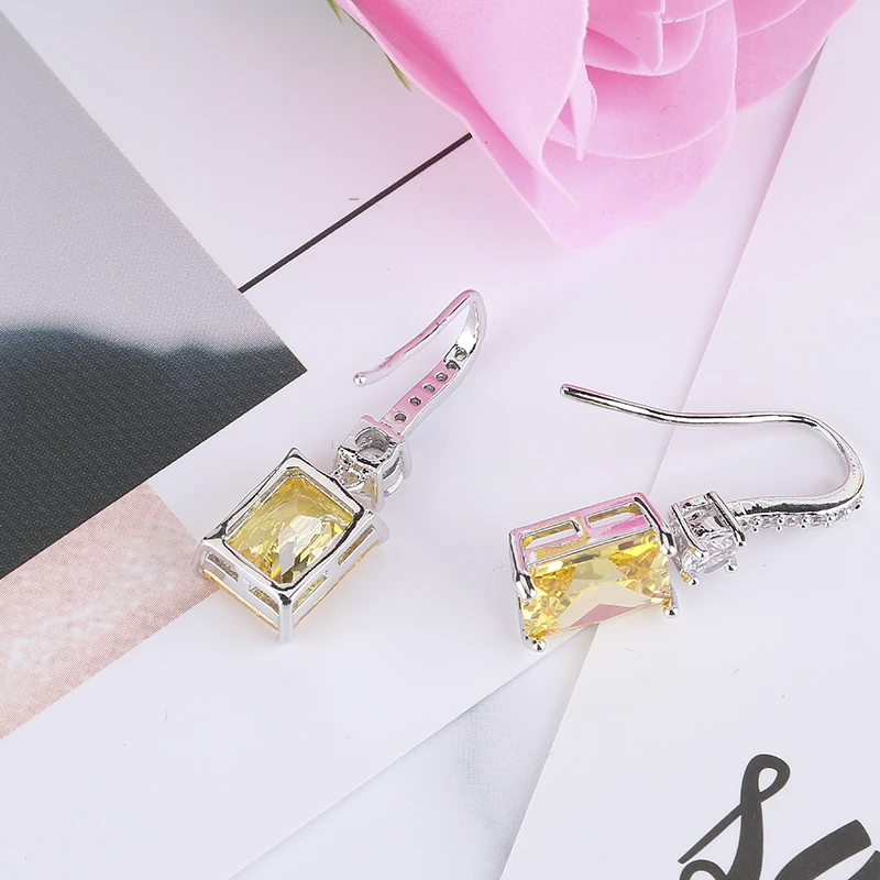Серьги подвески женские в виде растений с фианитами|dangle earrings|earrings forcubic zirconia earrings |