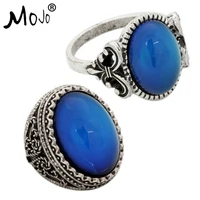 2pcs antique silver plated color changing mood rings changing color temperature emotion feeling rings set for womenmen 008 029