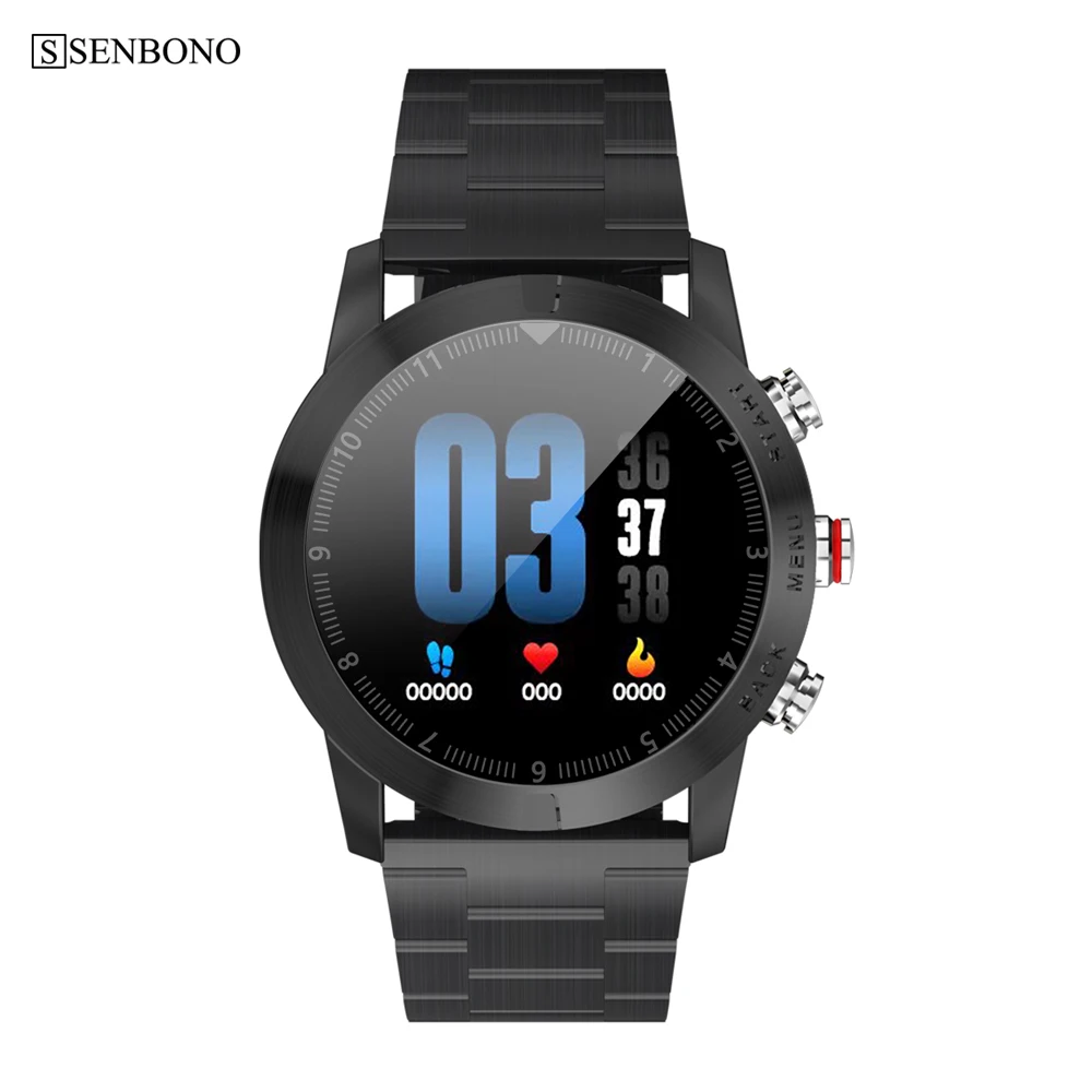 Умные часы SENBONO S10 Смарт-часы для мужчин IP68 Водонепроницаемый монитор сердечного