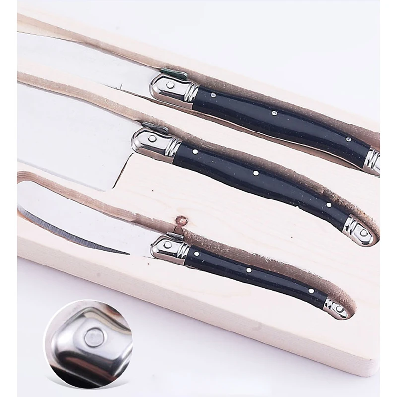 3 шт. europeanstainless Сталь + abs ручка сыр Ножи набор посуды масло с деревянной коробке