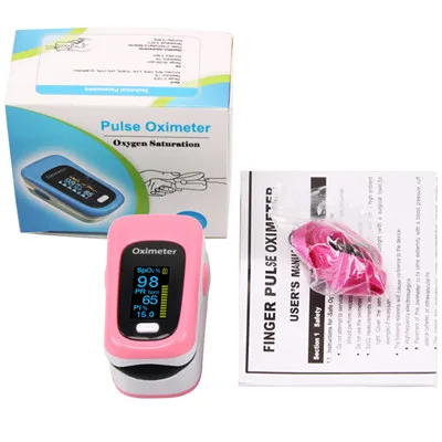 OLED pink Пальцевой Пульсоксиметр De Pulso Dedo семейный медицинский Пульс оксиметр Pulsioximetro с английским и португальский CE - Цвет: OLED pink