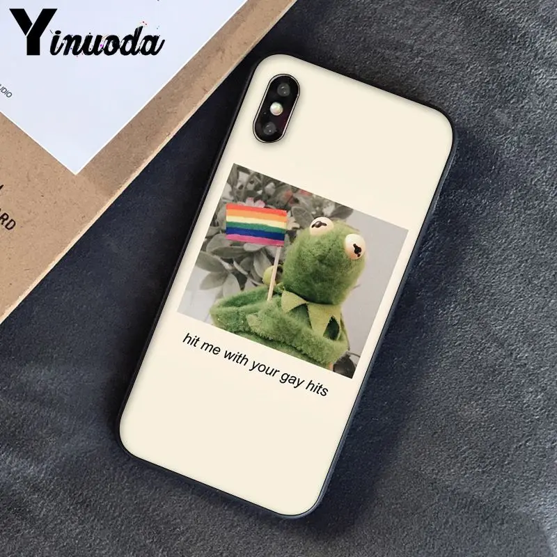 Yinuoda Kermit лягушка Забавный DIY печать рисунок чехол для телефона для iPhone 8 7 6 6S 6Plus X XS MAX 5 5S SE XR 10 чехол s