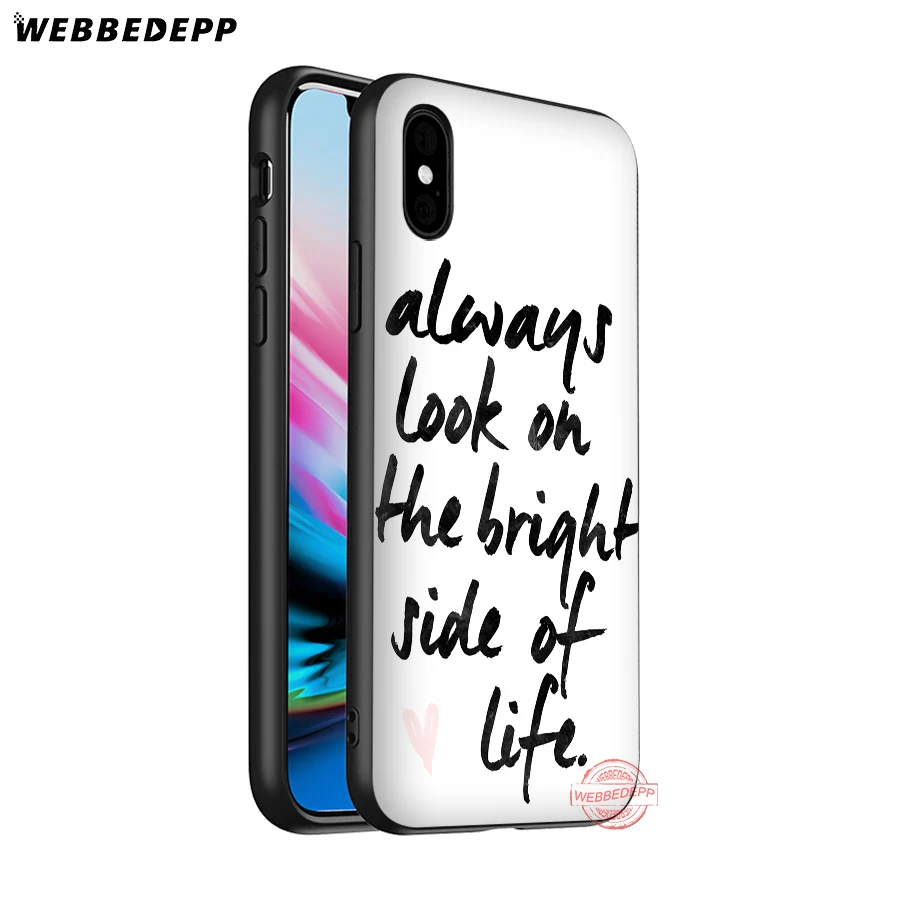WEBBEDEPP Proverb Phrase Motto Good Vibes Only Love Soft Case for iPhone 8 7 6S 6 Plus 11 Pro XS Max XR X 5 5S SE Back Shell | Мобильные