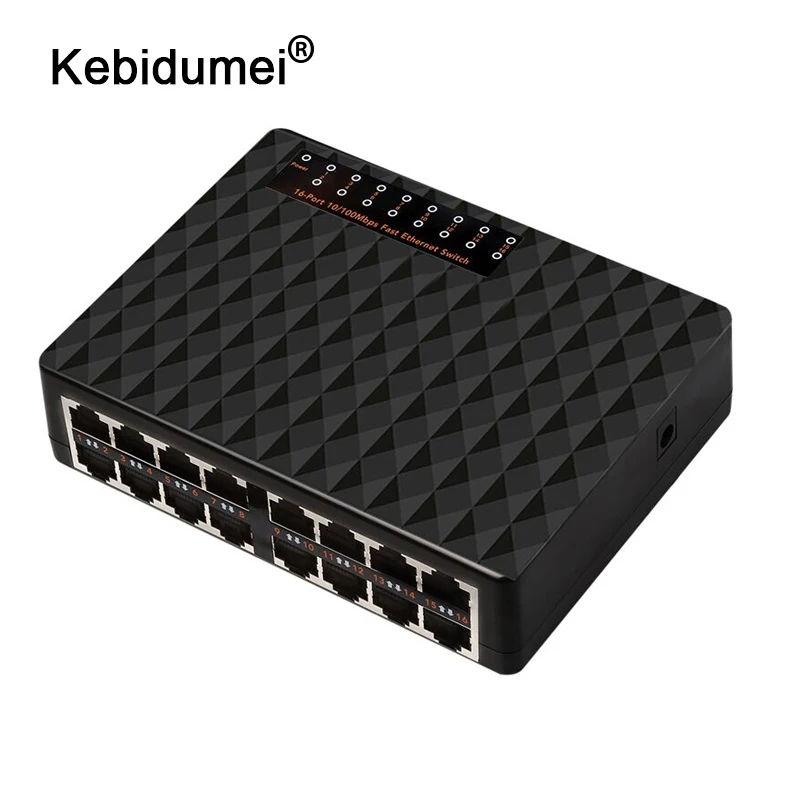 Kebidumei 10/100 Мбит/с 16 Порты Fast Ethernet сетевой коммутатор с вилкой европейского