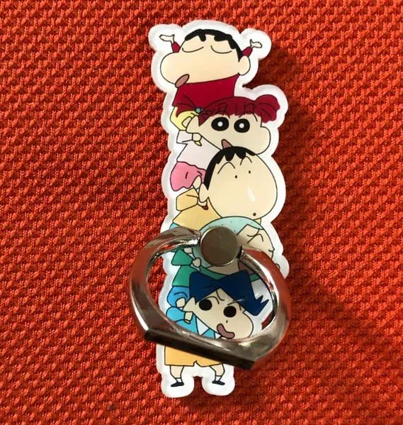 L Chi-bi Maruko Crayon Shin-chan антиосеннее металлическое кольцо на палец для мобильного телефона с поддержкой фигурной игрушки - Цвет: L
