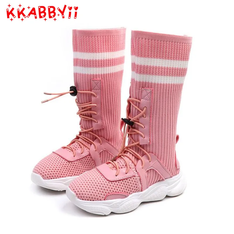 KKABBYII Дети вязать носки кроссовки детская обувь для девочек спортивная дышащая на