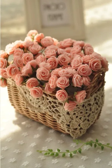 Искусственные цветы розовая фотокорзина набор искусственных цветов