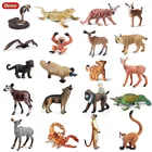 Oenux Новые Фигурки диких животных маленького размера, волк, тигр, Лев, миниатюрные фигурки, ящерица, змея, игрушка для детей, подарок