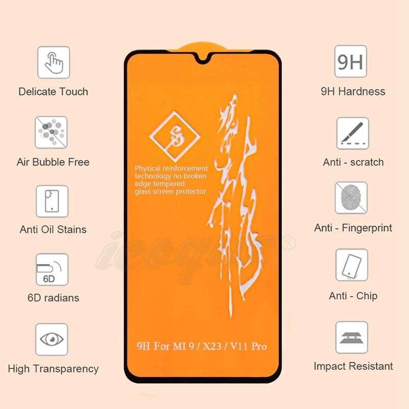 6D закаленное стекло для Xiaomi Mi8 Mi9 Mi 10t Lite 9 8 A3 Redmi Note 10 Pro Max 6 9s 9t 7 5 Plus 8a 9c Защитное
