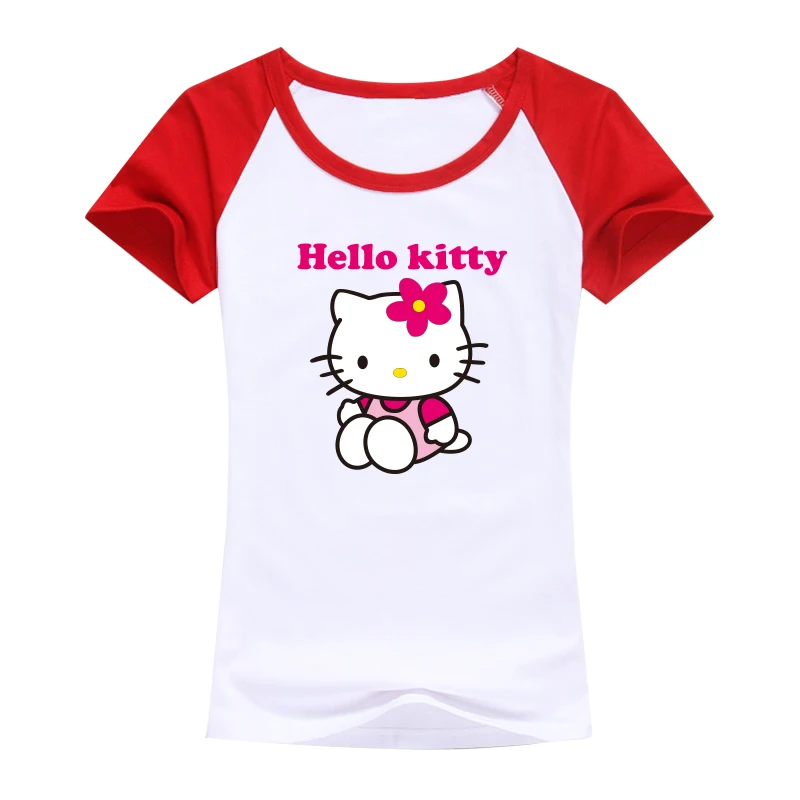 2016 милые дизайнерские топы футболки рисунок Hello Kitty Женская Футболка harajuku kawaii