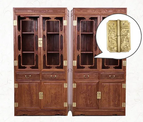 Фурнитура медная петля Кожаный скрытый шарнир китайская антикварная мебель из