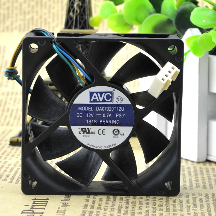 AVC DA07020T12U 70X70X20MM 12V 0.7A 7 см 4 линия контроля температуры большого объема вентилятор