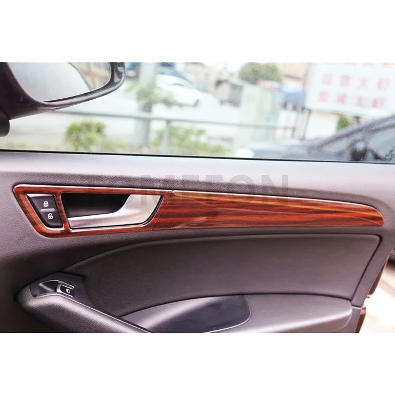 TOMEFON для Audi Q5 2013- ABS пластик деревянная краска Передняя передача Шиф Панель рамка 4 дверные ручки отделка интерьера аксессуары