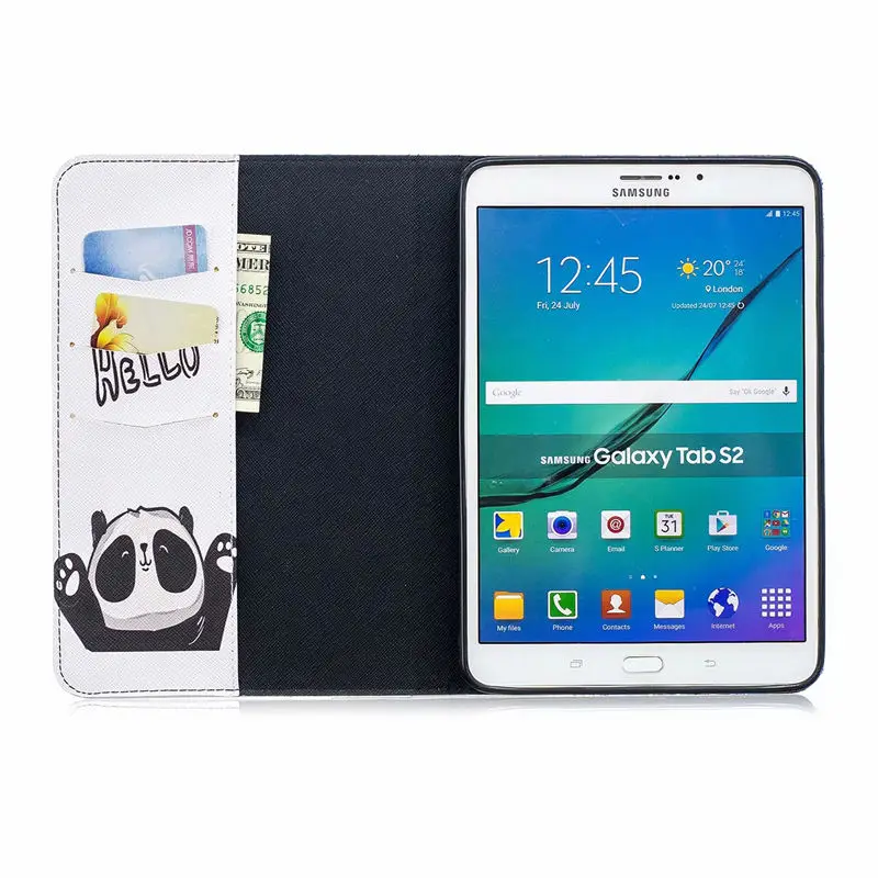 Чехол книжка из искусственной кожи с рисунком бабочки для Samsung Galaxy Tab S2 8 0 T710 чехол