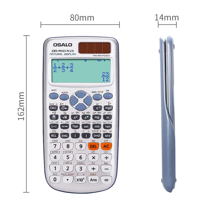 Multi-function school student calculator scientific solar dual power slim portable 10+2 digits function | Компьютеры и офис