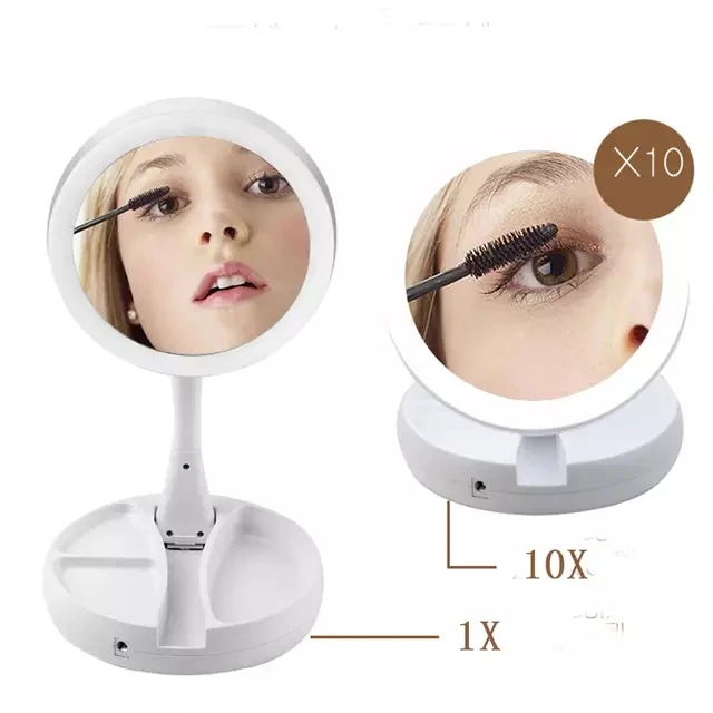Портативное вращающееся на 360 градусов зеркало для макияжа настольное