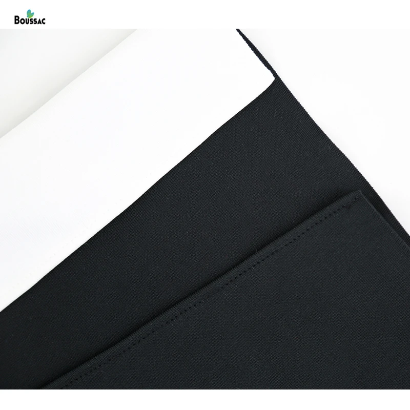 

BOUSSAC Women Rayon Bandage Dress White and Black Contrast Color Geometric Cutting One-Shoulder Summer Dress Women Vestido