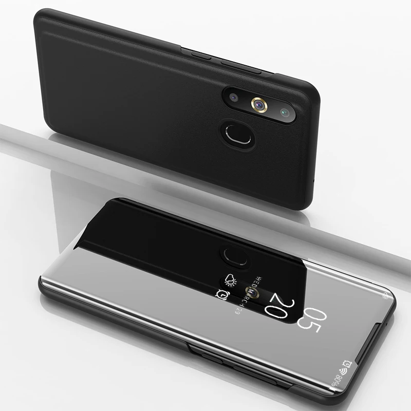 For Samsung Galaxy A8S Case Luxury Smart Mirror View Leather Flip Shell Stand Cover Phone Coque | Мобильные телефоны и