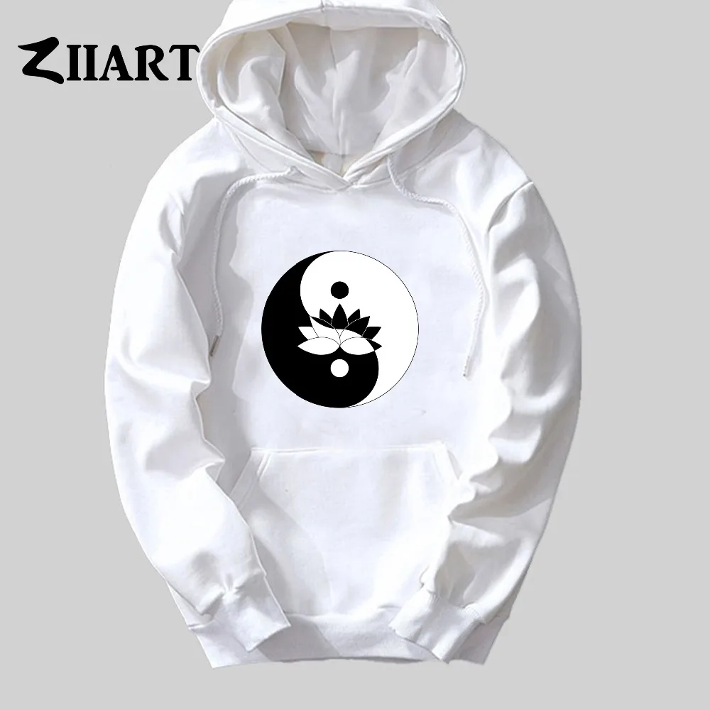 

Женская хлопковая флисовая толстовка с капюшоном Lotus yin yang ba gua