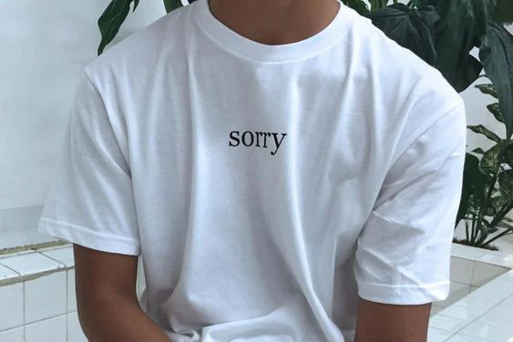 

Sorry Graphic T-Shirt Summer Short Sleeve Quotes Tumblr Grunge White Tee Mans High-quality Classic T-shirt Outdoor Street Style