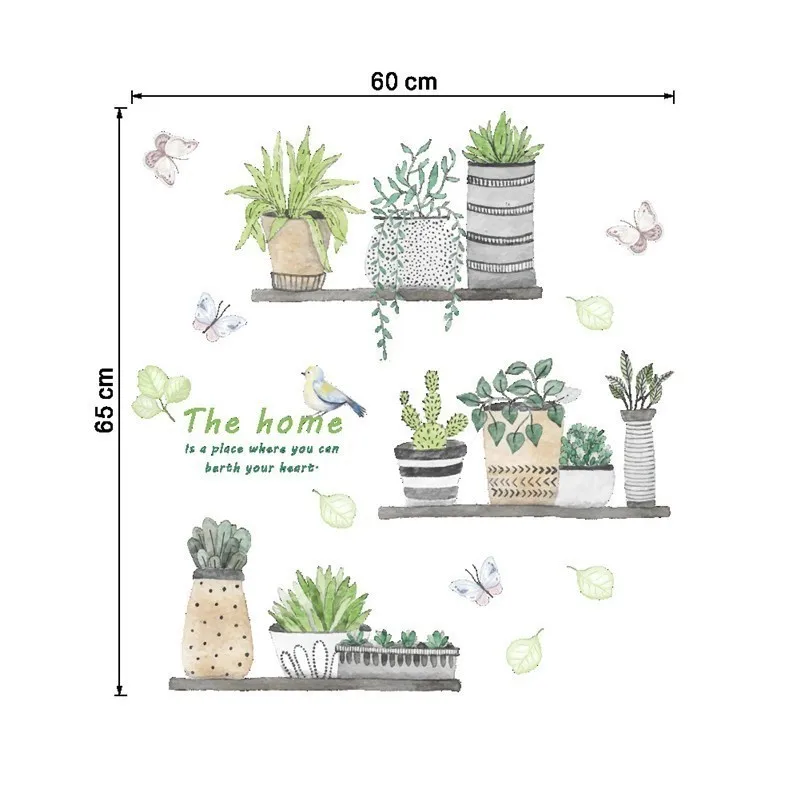 Fresh Botany Pot Culture Wall Sticker Literature A Living Room Dormitory Bedroom Ornament Corridor Hallway Since Paste Picture | Дом и сад