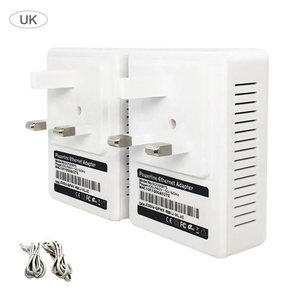 Комплект адаптеров для сети Ethernet, 500 м, домашняя вилка, мост, мини высокоскоростные сетевые адаптеры для линии электропитания, поддержка IPTV, США, Великобритании, ЕС
