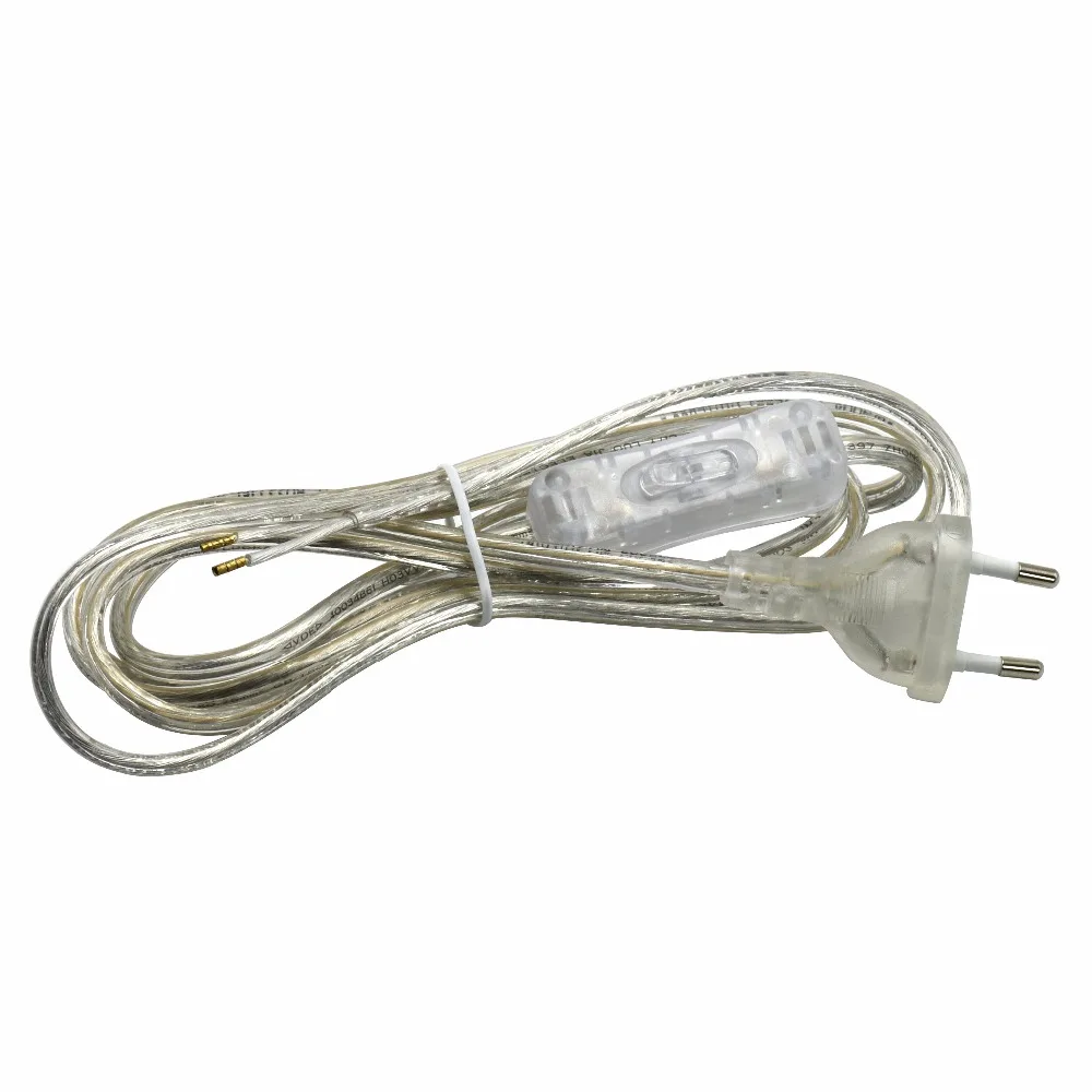 1.8 м Европа plug ccc выключатель лампы Провода 2*0.75mm2 на/off 304 переключатель AC Мощность