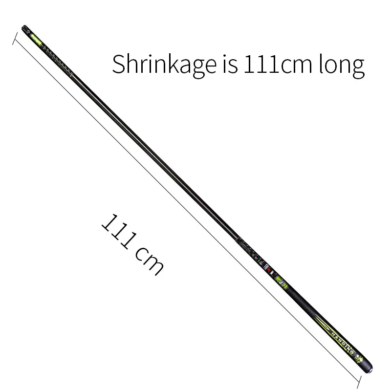 Handing 3.6-8.1m Telescopic Fishing Rod Carbon Fiber Pole Ultra-light Carp super hard Stream Hand rod for big fish | Спорт и
