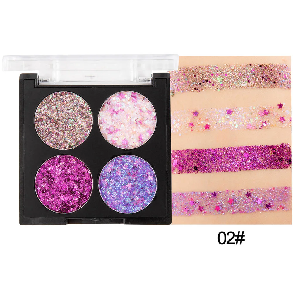 Горячая Распродажа палитра теней для век 4 вида цветов блестки длительный МАКИЯЖ