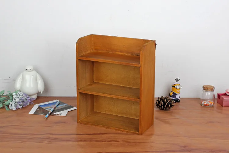 Многоуровневый деревянный шкаф для хранения мебели в стиле ретро настенный