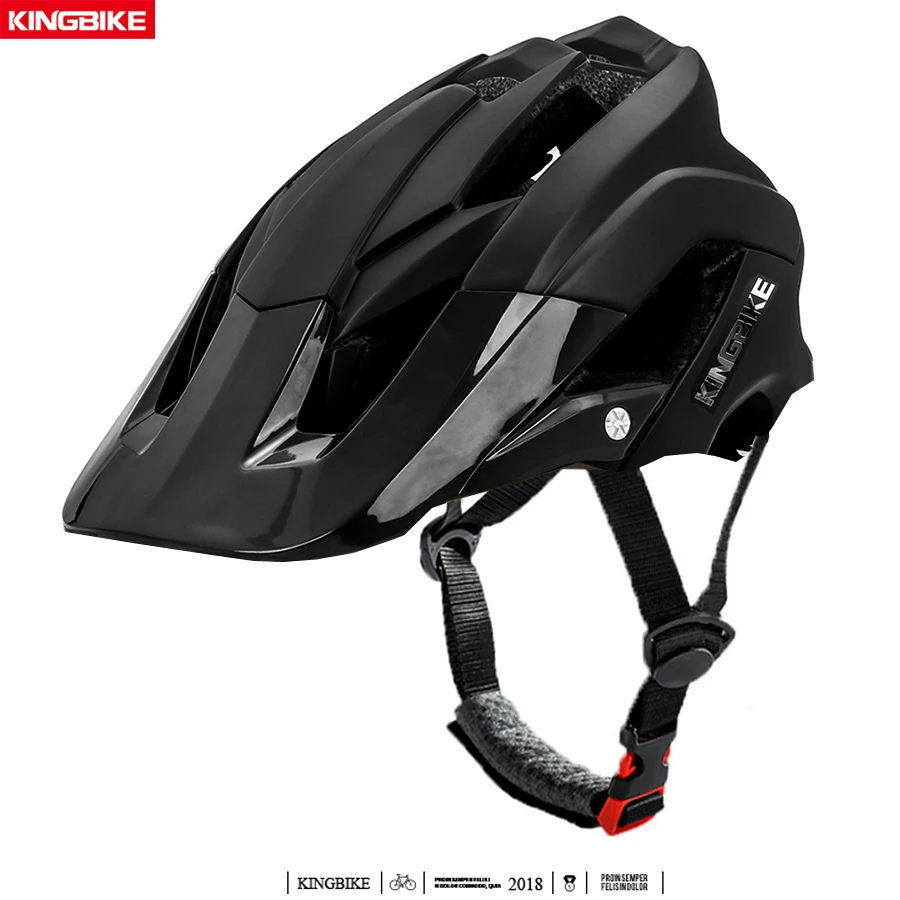 KINGBIKE велосипедный шлем со съемным козырьком Casco Ciclismo матовый черный руль для