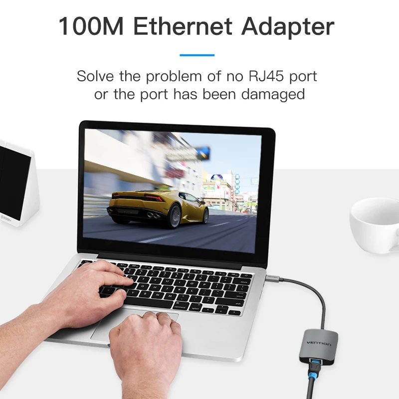 Vention USB C Ethernet адаптер RJ45 100 Мбит/с Внешний Type Lan сетевая карта конвертер для