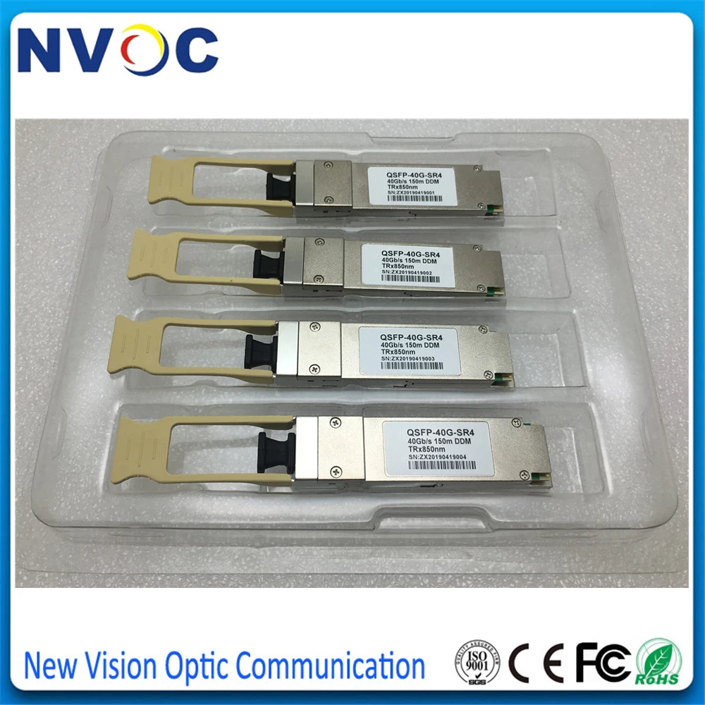 Бесплатная доставка 4 шт./лот 40G QSFP SR4 совместимый трансивер 40GBASE + 850нм 150 м MTP/MPO DDM MMF