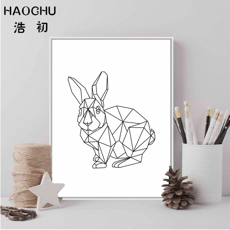 HAOCHU нордическая Минималистичная черно-белая Геометрическая животная