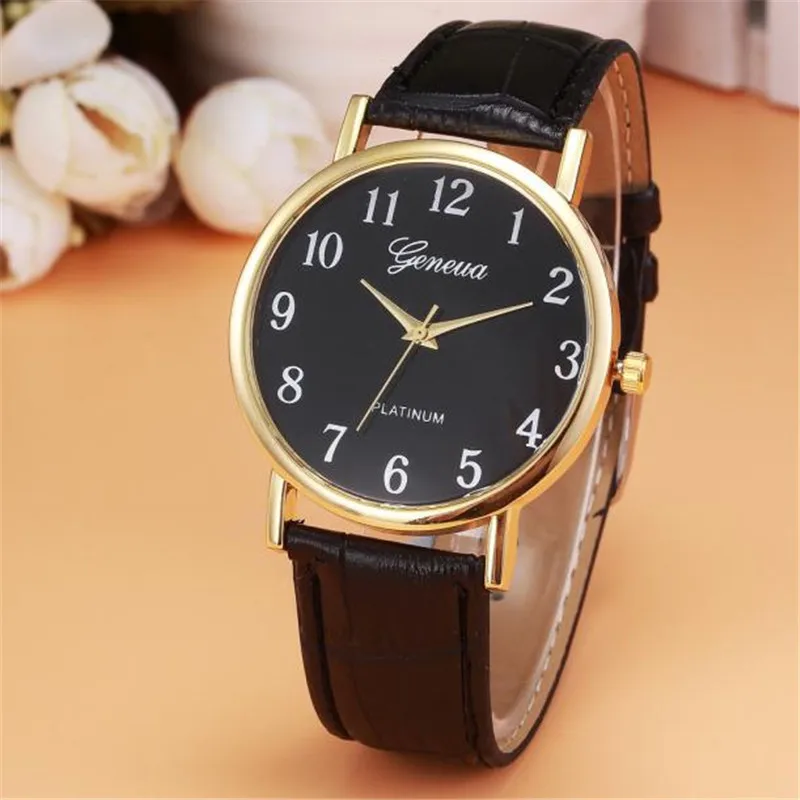 New Arrive Luxury Woman Mens watch Retro Design PU Leather Band Analog Alloy Quartz Wrist Watch Relogio Masculino 2016 hot | Наручные