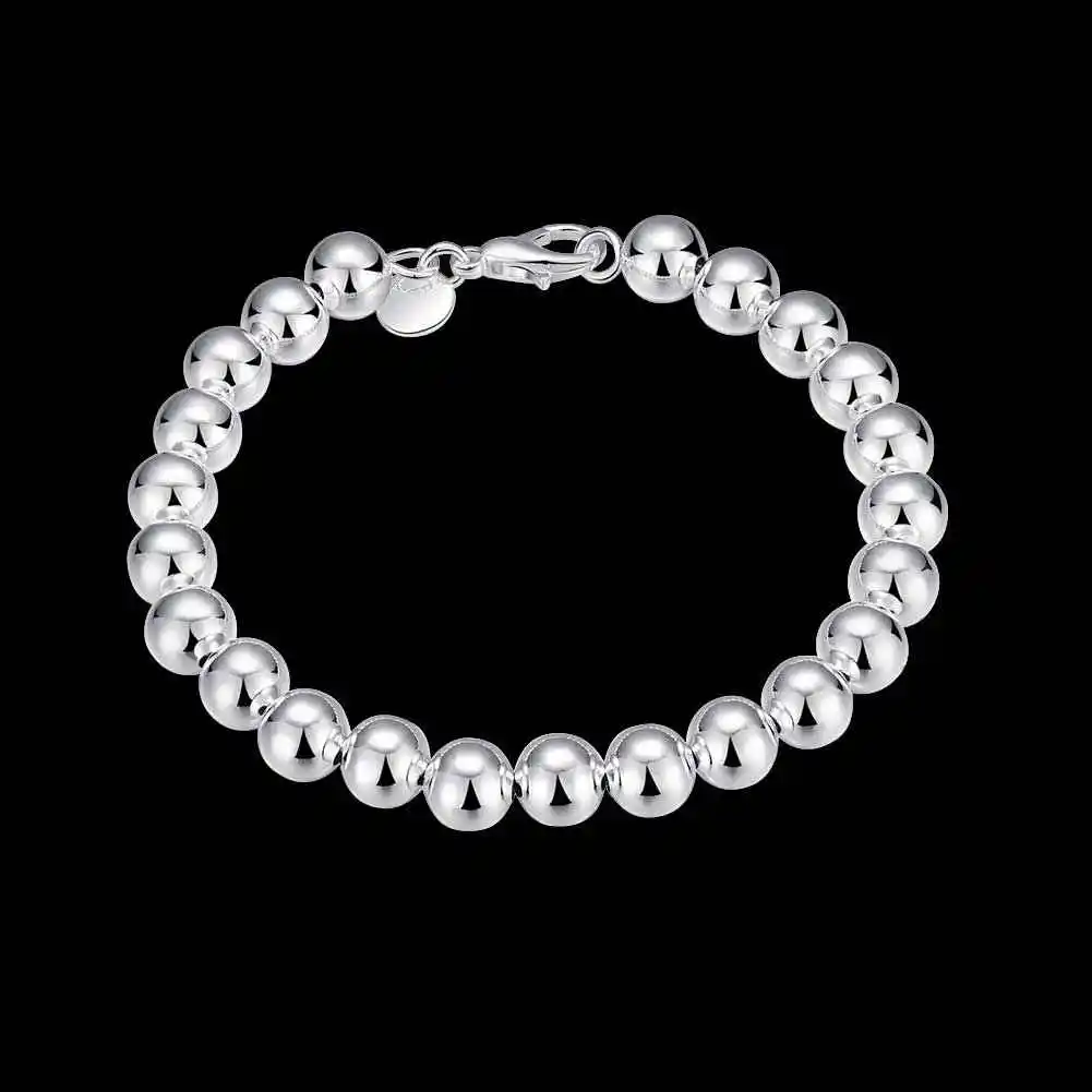 Лидер продаж модный дизайн посеребренный 8 м бисер мужской браслет свадебное