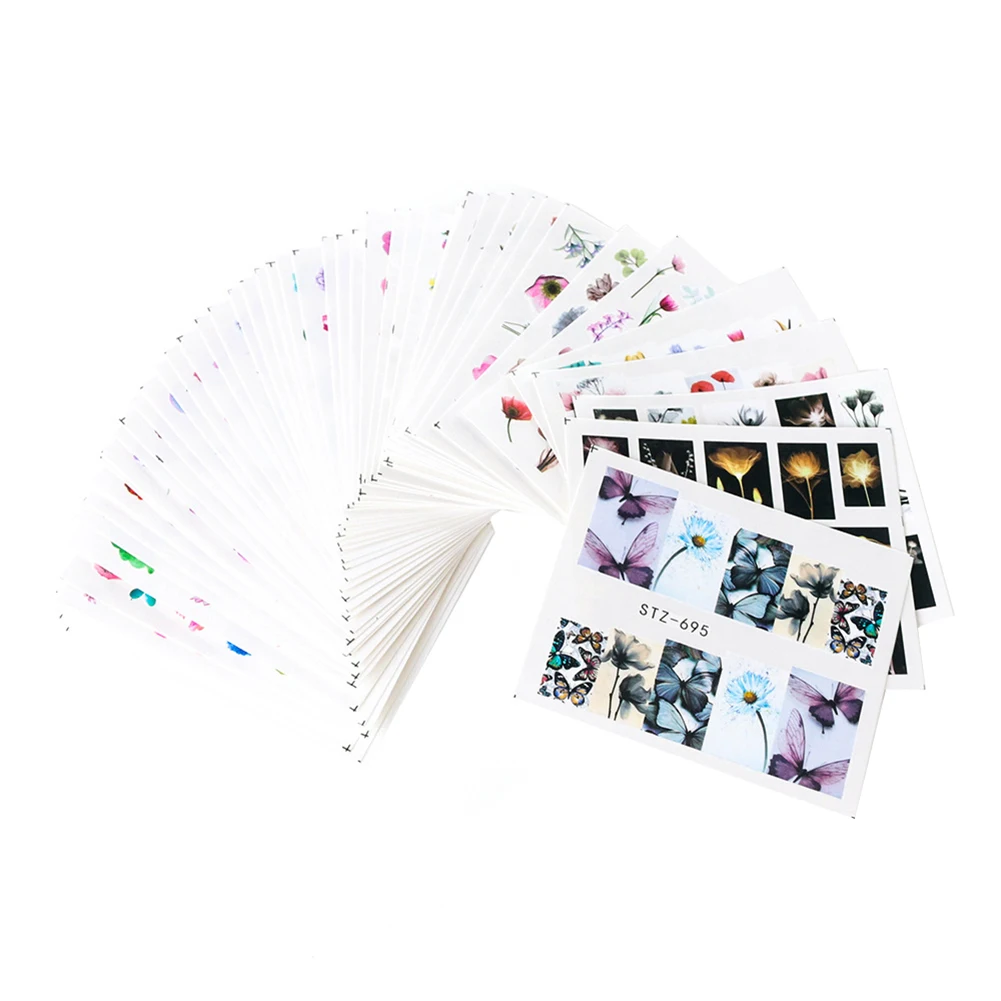 24 Sheets Flower Plant Nail Art Transfer Stickers DIY Manicure Water Decals | Красота и здоровье