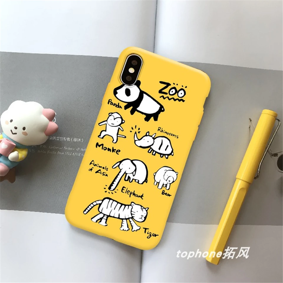 Забавный мультяшный желтый чехол для iPhone Xs Max Xr X 10 оригинальный дизайн мягкий