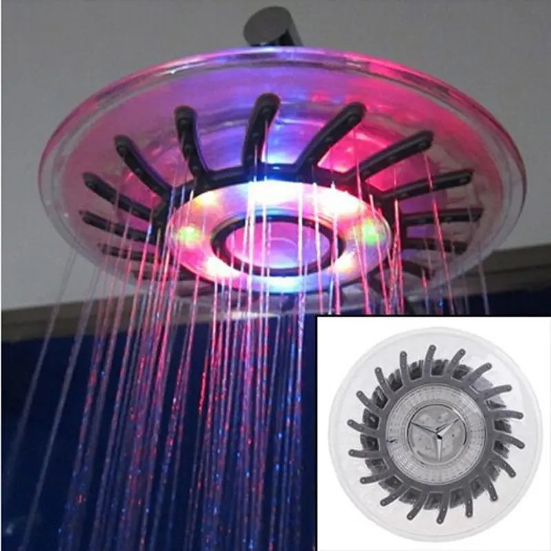 8&quot Bathroom 7 Colors Automatic LED Light Changing Round Top Shower Head Bath Rainfall | Обустройство дома