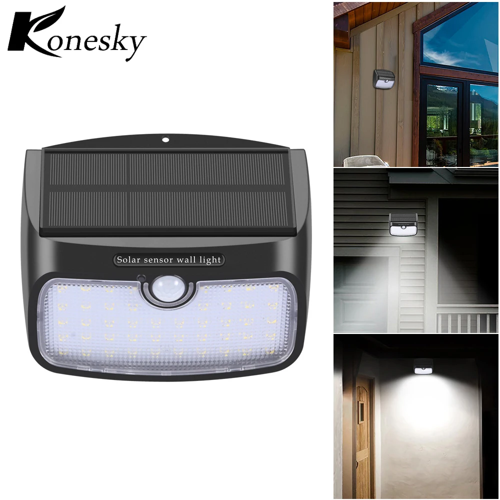

48 LED Solar Motion Sensor Light For Outdoor Garden Wall With Line Separable Solar Power Light 3 Intelligent Working Modes